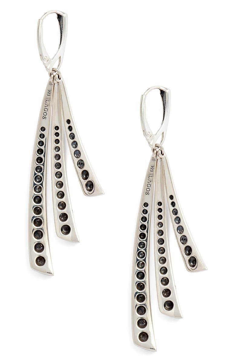 LAGOS Signature Caviar Triple Linear Curve Drop Earrings, Alternate, color,