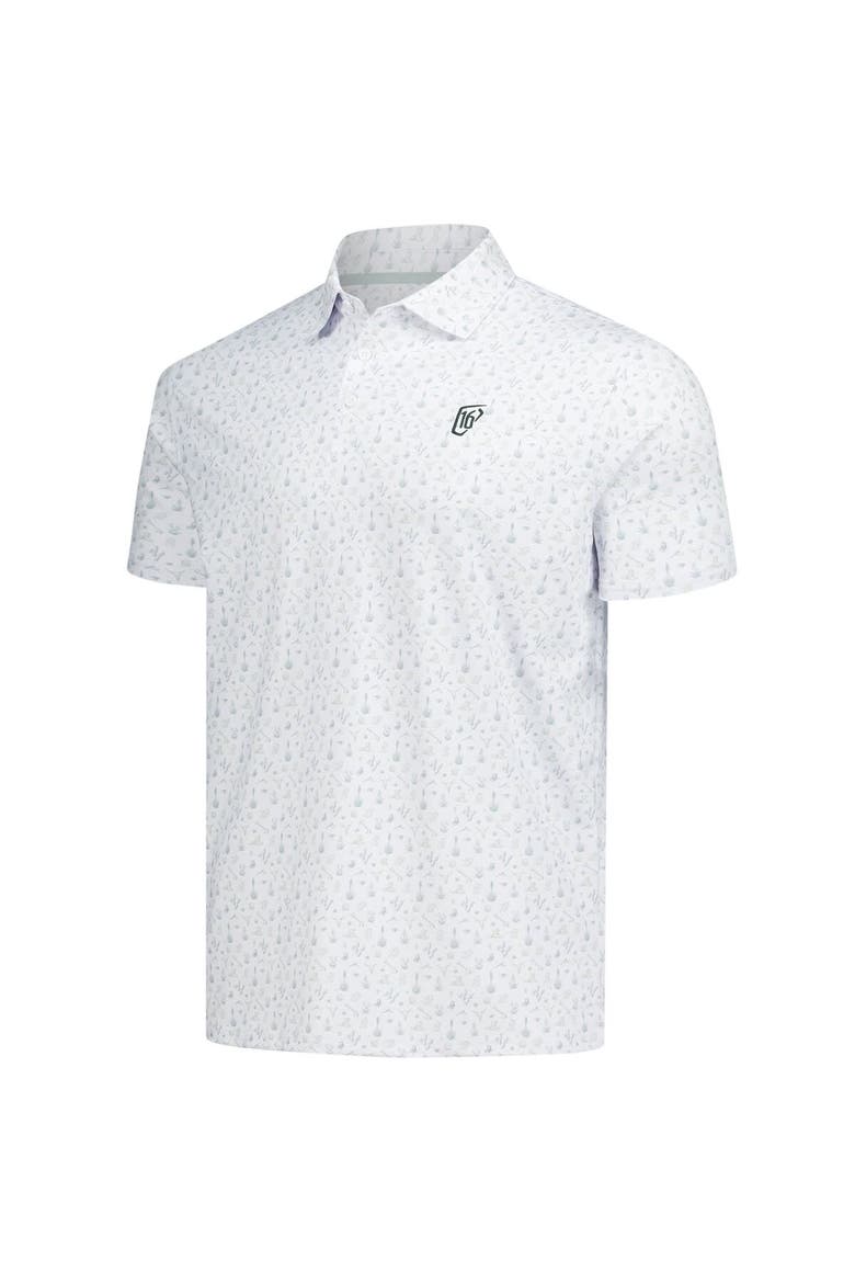 Men's Barstool Golf  White WM Phoenix Open Printed Polo, Alternate, color, White