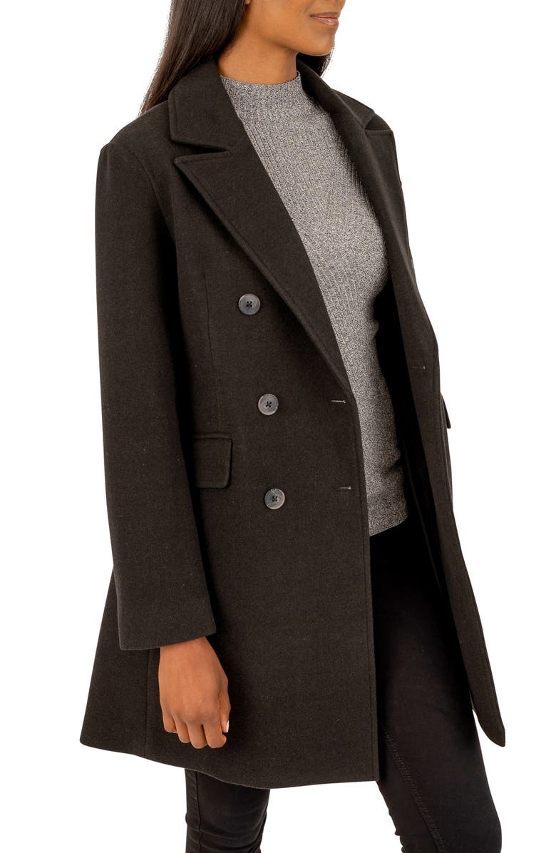 Kensie Double Breasted Coat, Alternate, color,