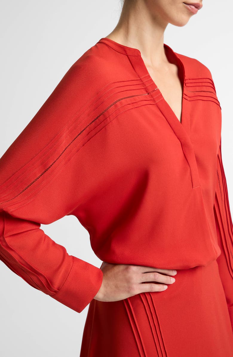 Vince Pleated Pintuck Top, Alternate, color, Poppy