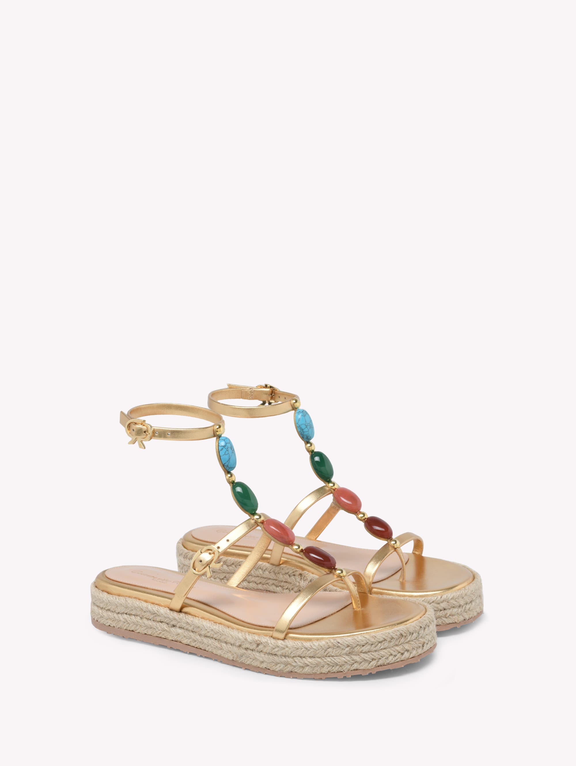Gianvito Rossi Shanti Beach Sandals, Alternate, color, Metallic Gold Nappa