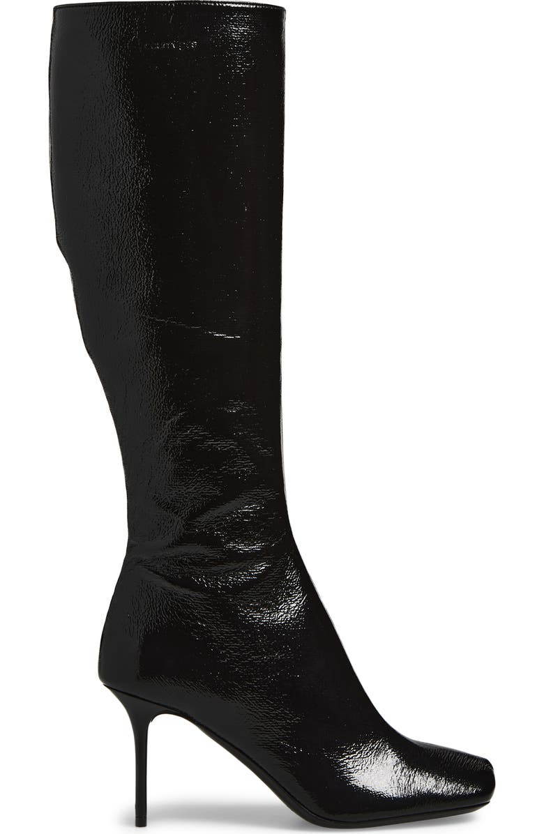 Courrèges Square Toe Vinyl Boot, Alternate, color, Black