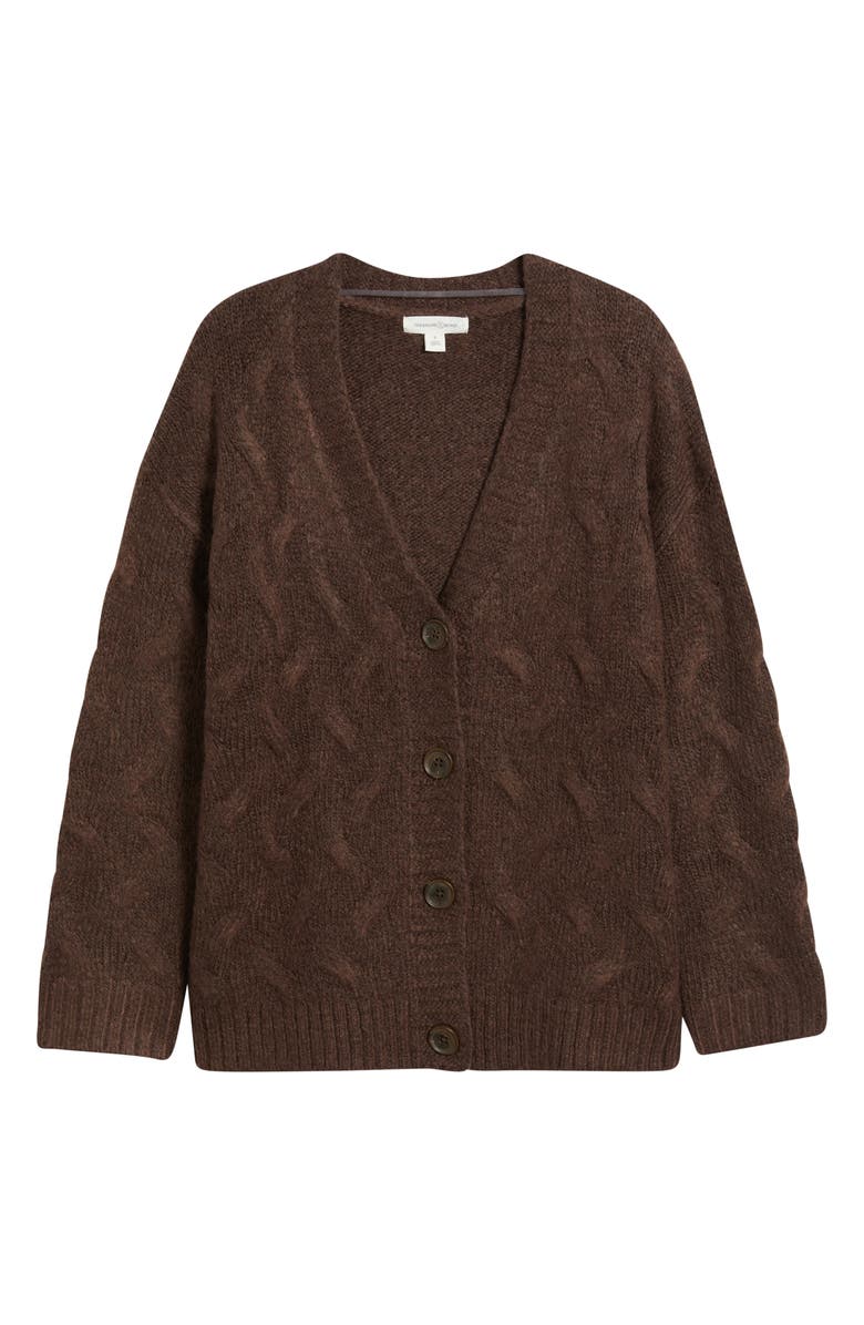 Treasure & Bond Oversize Cable Stitch Cardigan, Alternate, color, Brown Fawn