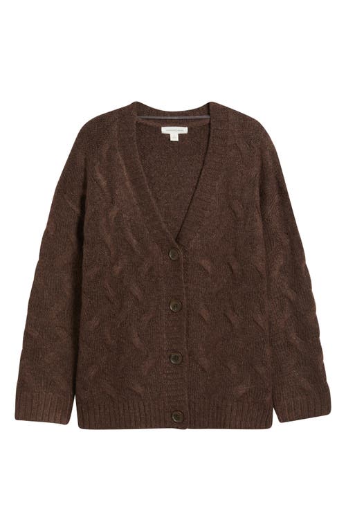 Treasure & Bond Oversize Cable Stitch Cardigan In Brown