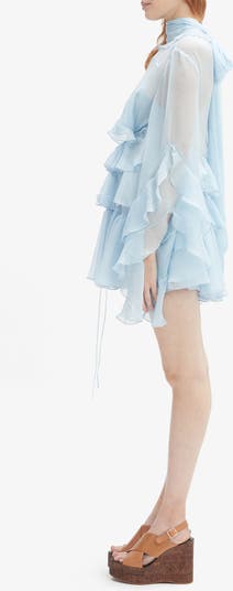 Anyssa Ruffle Cutout Long Sleeve Minidress