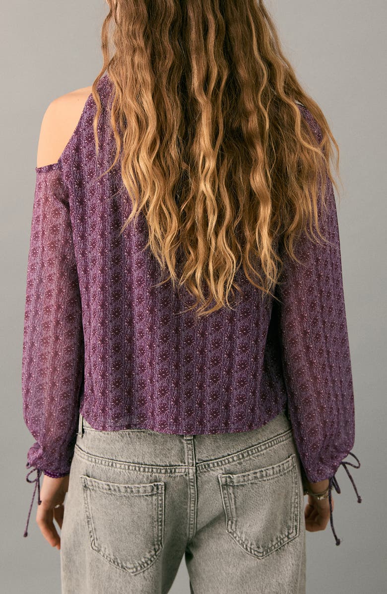 MANGO TEEN Print Cutout Top, Alternate, color, Pale Pink