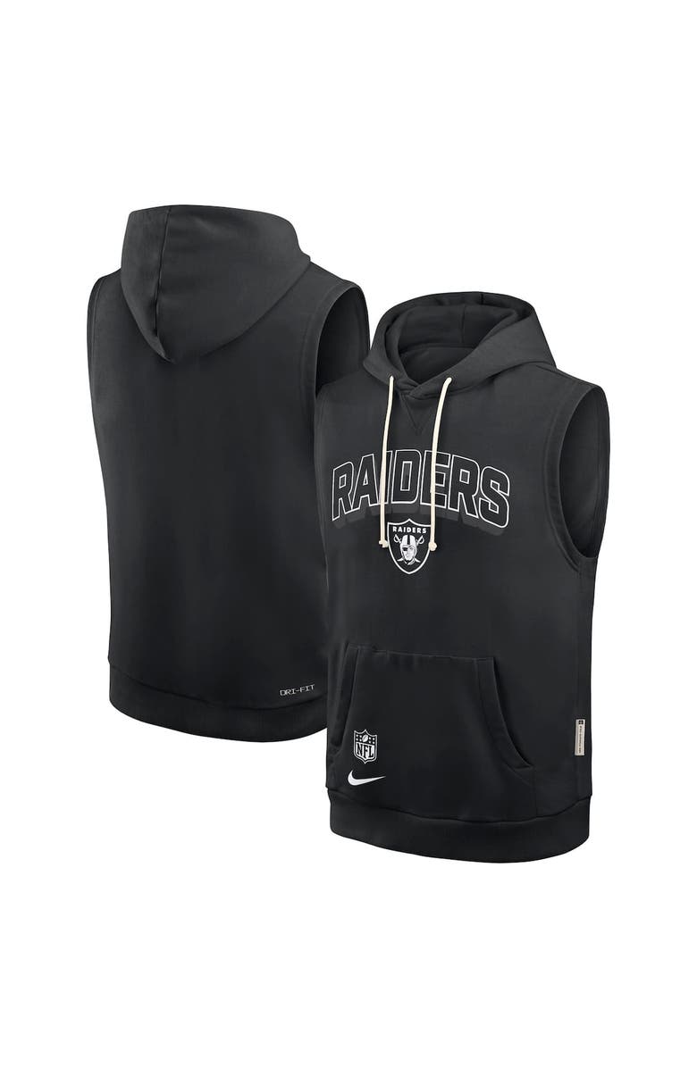 Nike Men's Nike Black Las Vegas Raiders Sideline Performance Sleeveless Pullover Hoodie, Main, color,