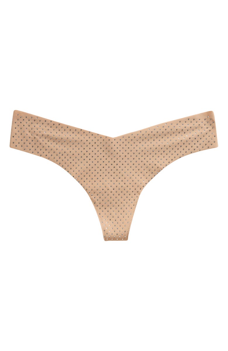 Commando Party Starter Crystal Thong, Alternate, color, Fashion Icon Beige