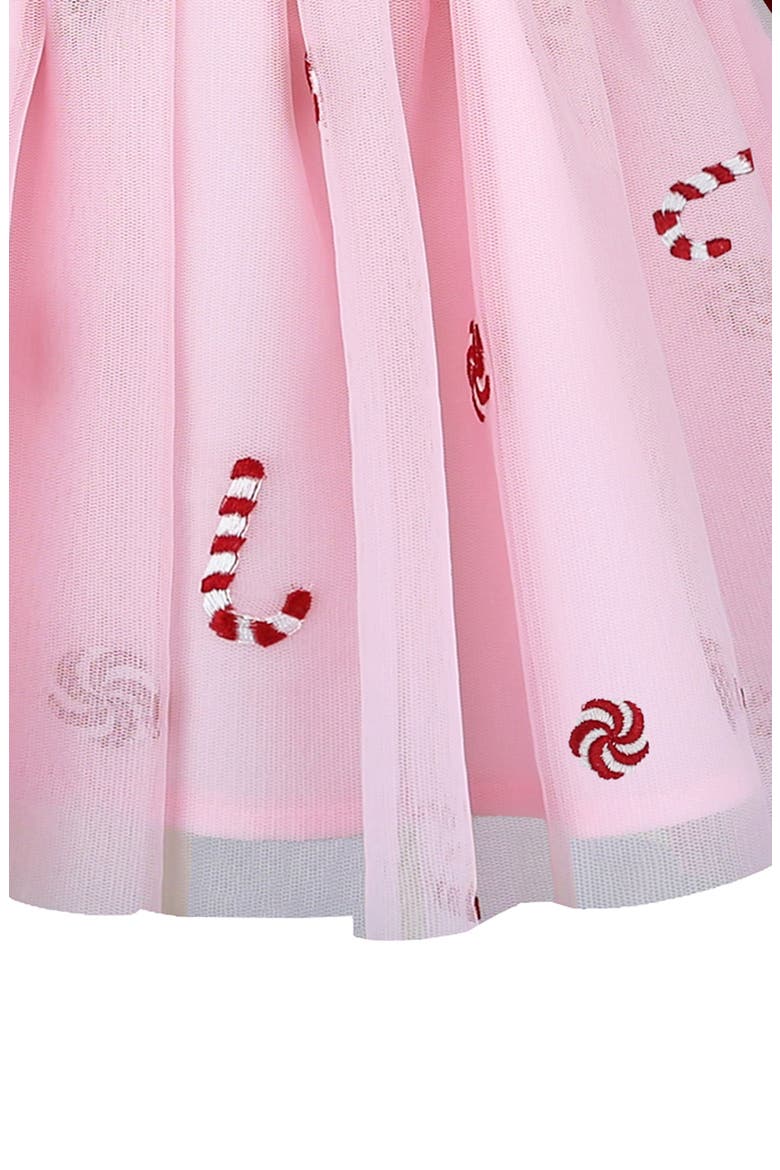 Velvet & Embroidered Mesh Dress, Alternate, color, RED/ PINK