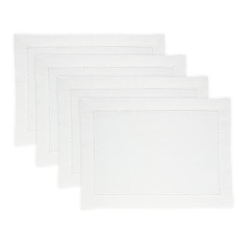 Linen Placemats - Medium Weight Hemstitch, 14" x 19"