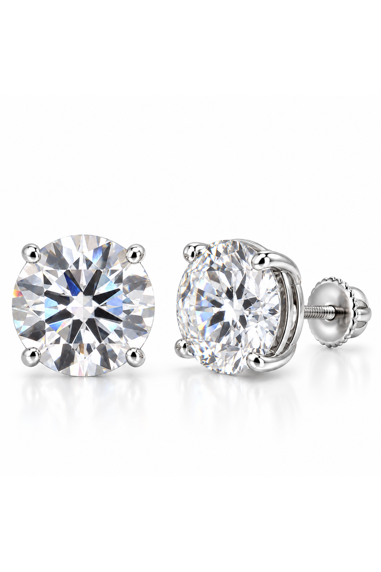 6 ct. tw. D Color VS1 Round Lab-Grown Diamond Stud Earrings in 14K Gold, Main, color, 14K White Gold