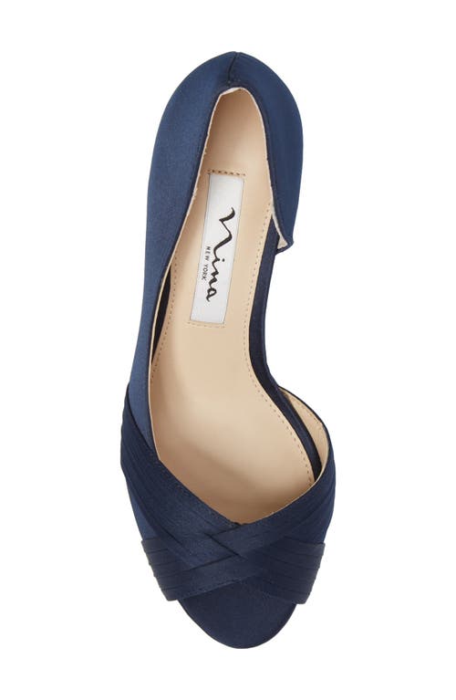 Nina Contesa Open Toe Pump In Blue