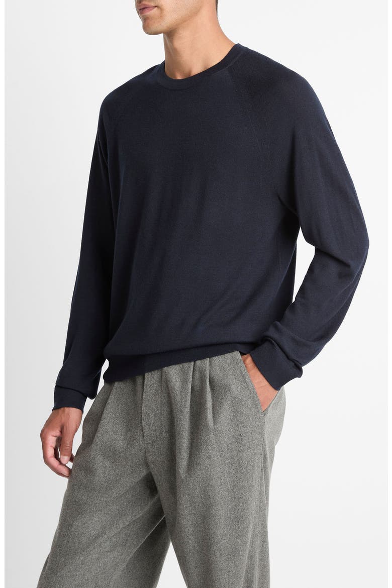 Merino Wool & Cashmere Crewneck Sweater, Alternate, color, COASTAL