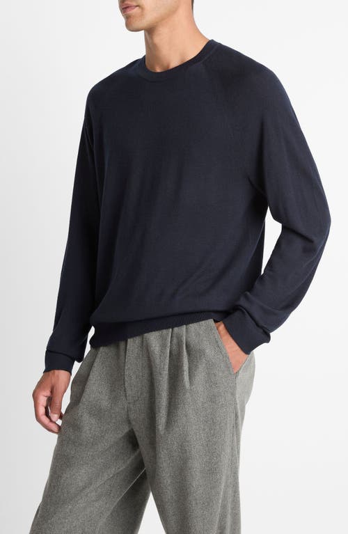 Vince Merino Wool & Cashmere Crewneck Sweater In Blue
