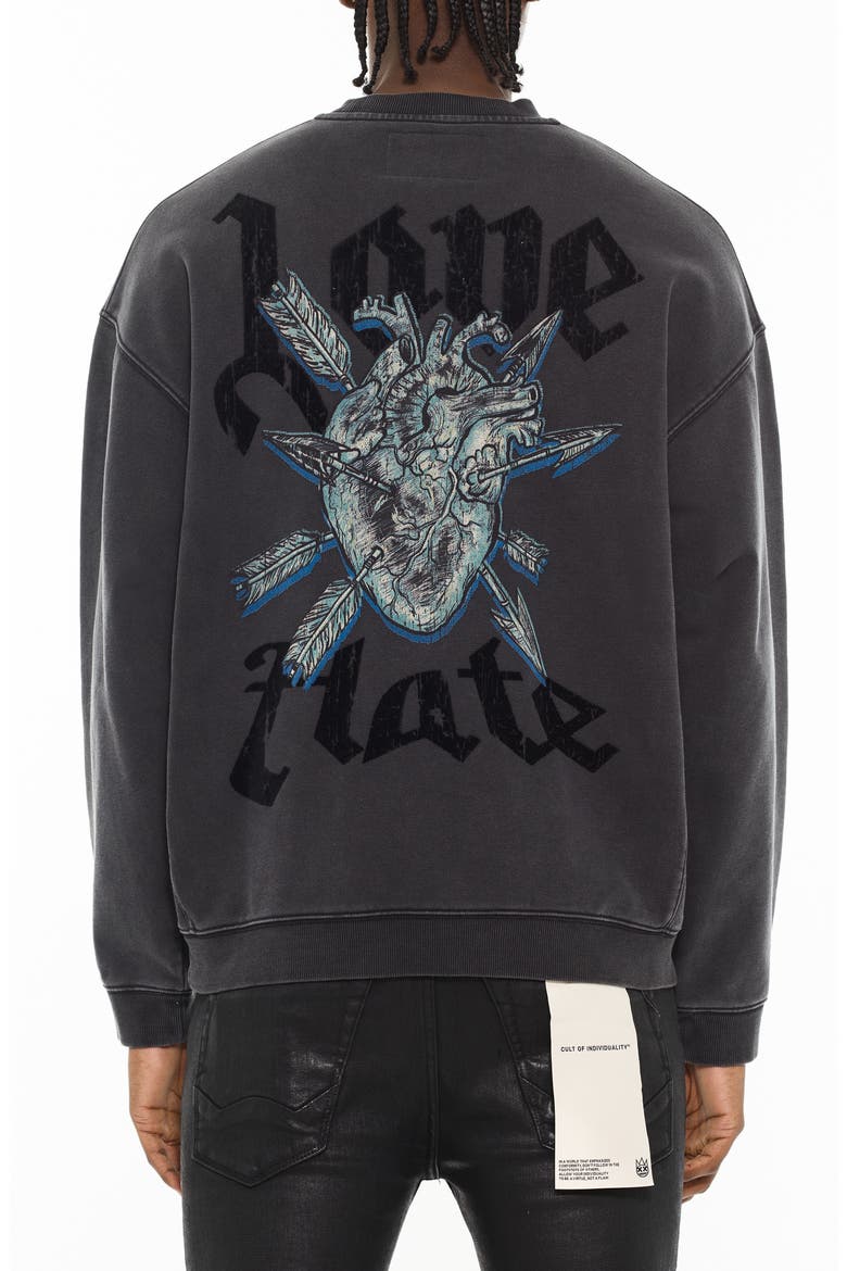 Graphic Crewneck Sweatshirt, Alternate, color, VINTAGE CHARCOAL
