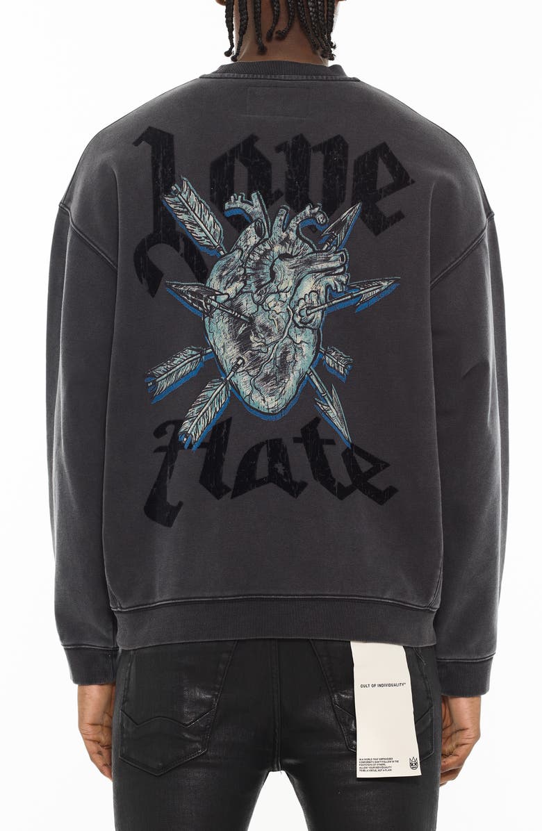 Cult of Individuality Graphic Crewneck Sweatshirt, Alternate, color, Vintage Charcoal