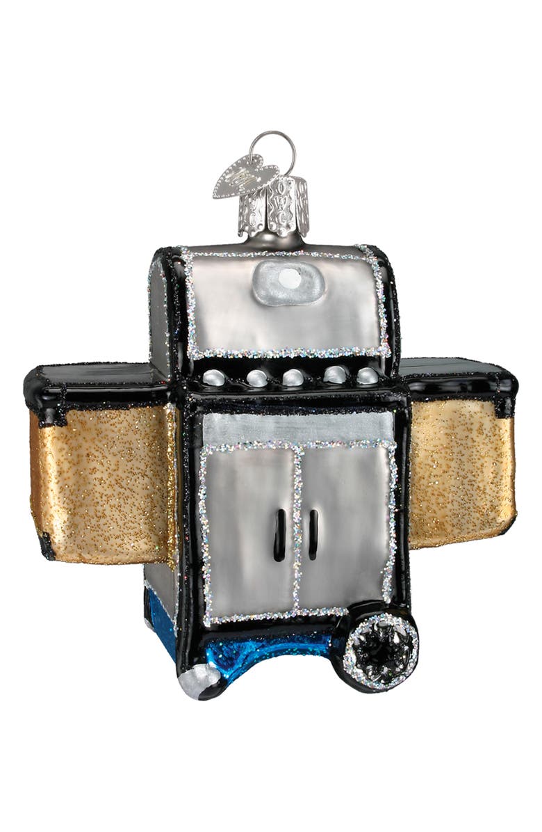 Old World Christmas Barbecue Ornament, Main, color, Silver/ Black/ Gold