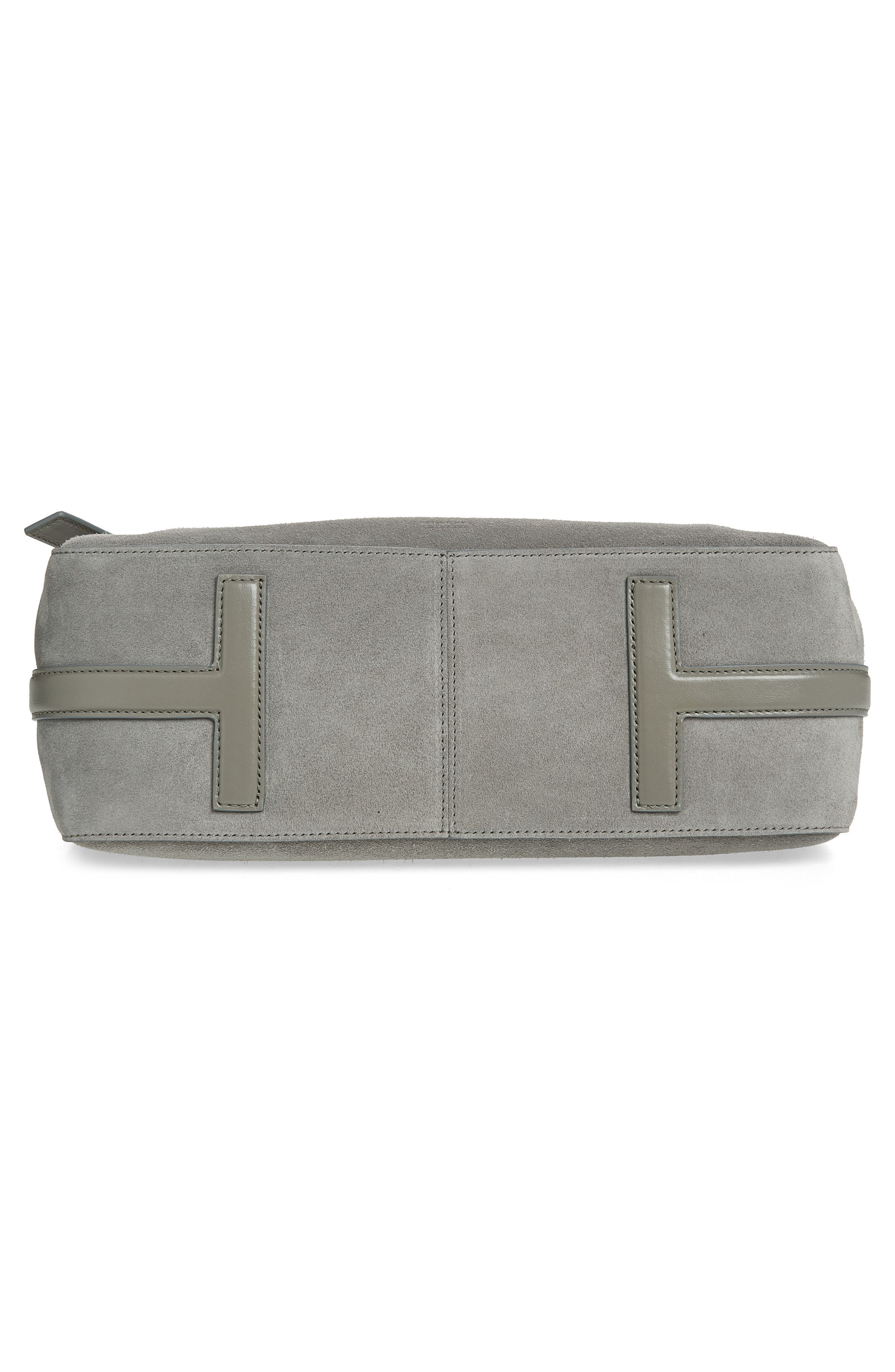 Medium Suede Besace Shoulder Bag, Alternate, color, CLOUDBURST