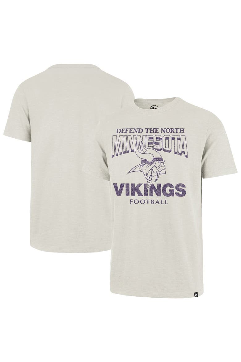 Men's '47  Natural Minnesota Vikings Head On Scrum Slub T-Shirt, Main, color, Natural