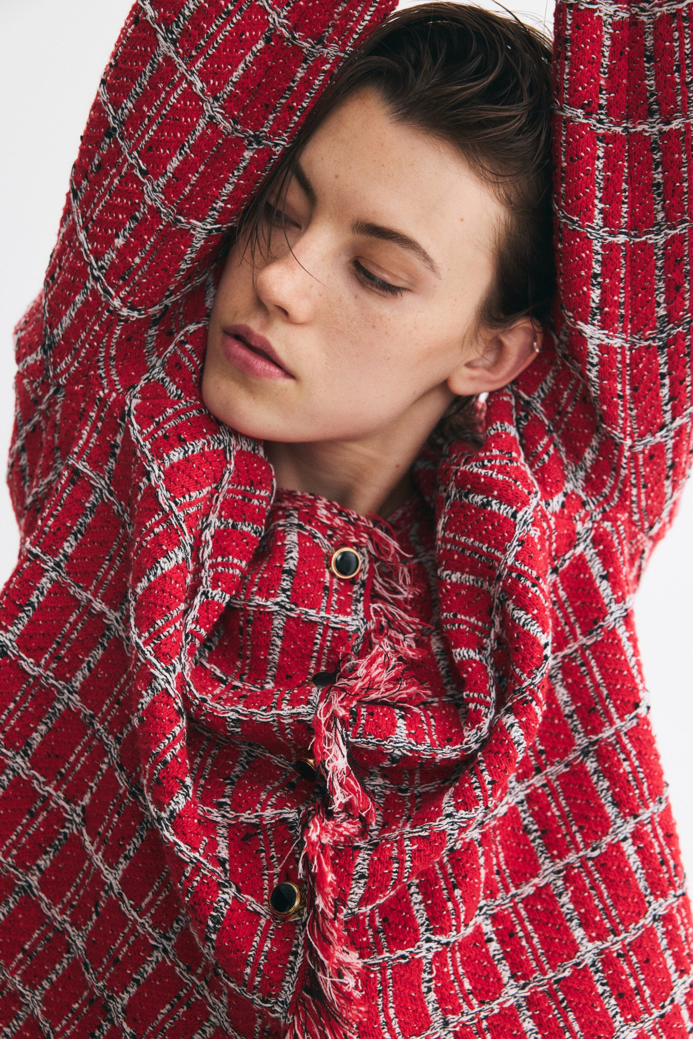 H&M Frayed Jacquard-Knit Cardigan (Women) | Nordstrom