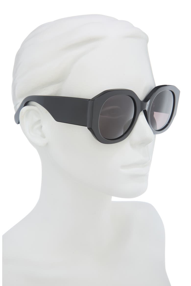 53mm Round Sunglasses, Alternate, color, BLACK BLACK GREY