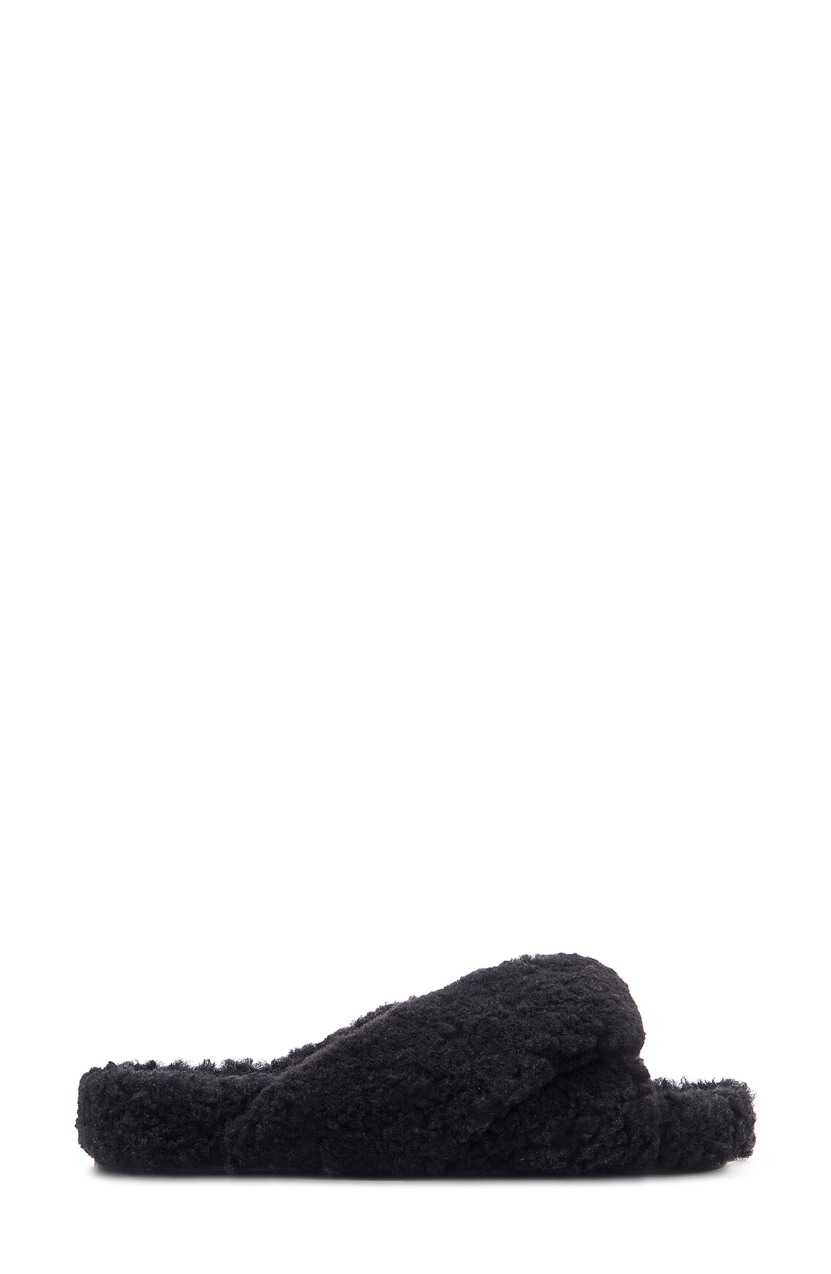 BLACK SUEDE STUDIO Cara Genuine Shearling Slipper, Alternate, color, 