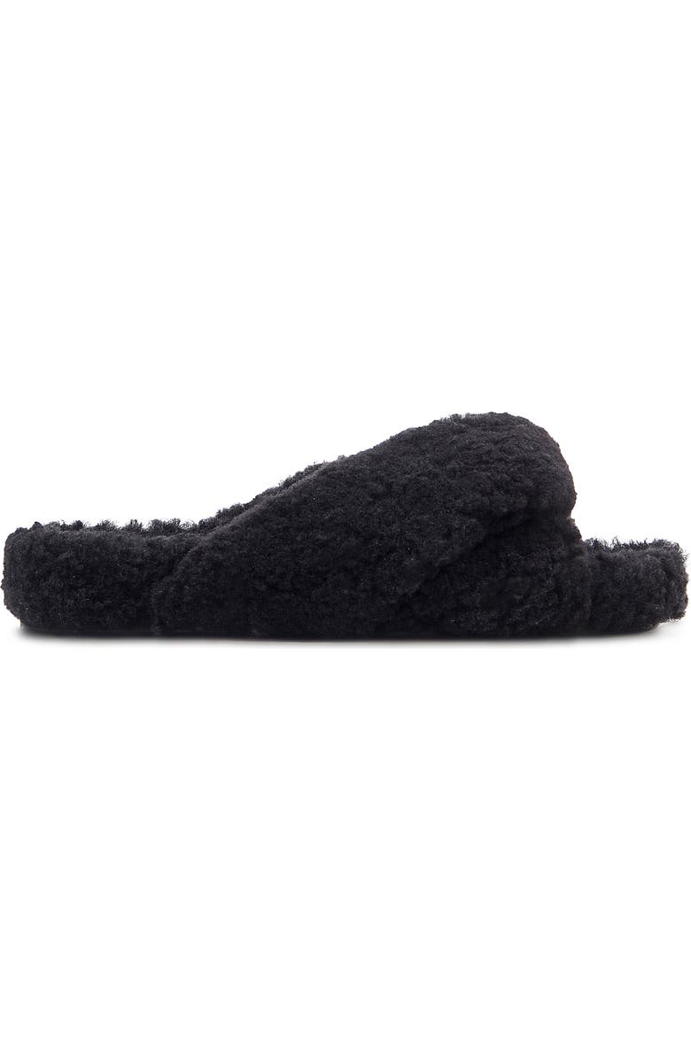 BLACK SUEDE STUDIO Cara Genuine Shearling Slipper, Alternate, color,