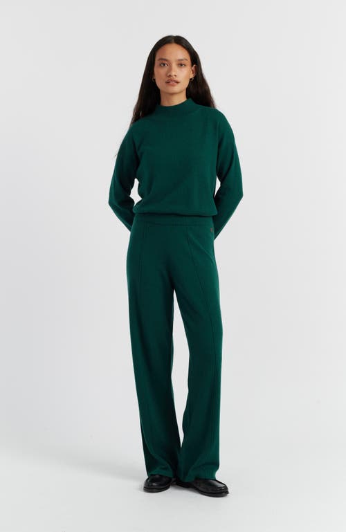 Chinti & Parker Wool & Cashmere Wide Leg Track Pant In Green