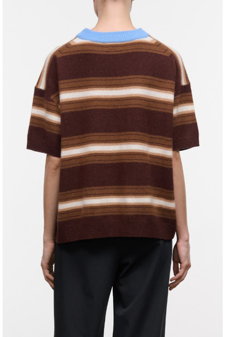 Sorrento Stripe Cashmere Sweater, Alternate, color, TOBACCO STRIPE