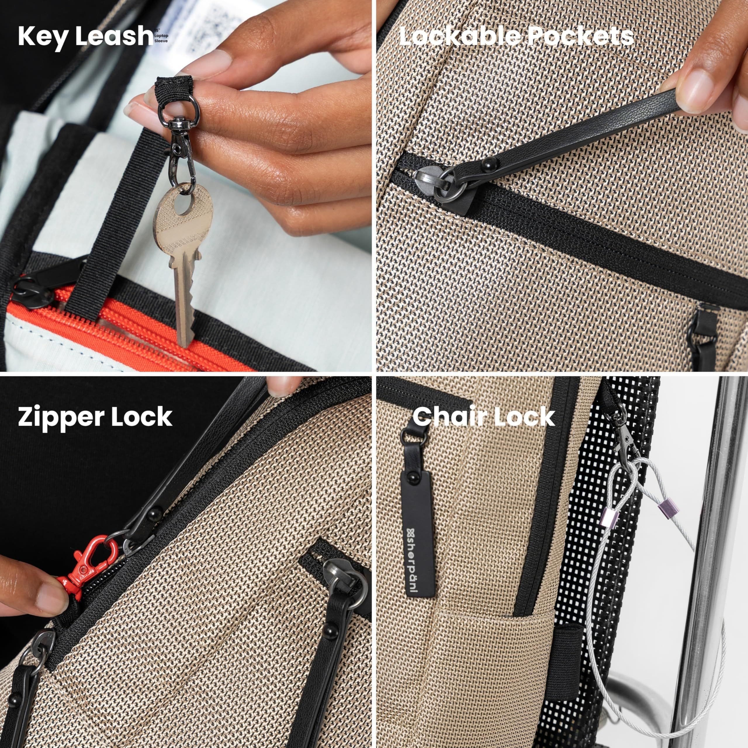 Sherpani Metro Anti Theft Travel Sling Bag Backpack, Sterling, Alternate, color, Carbon