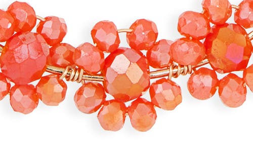 Cara Crystal Leaf Drop Earrings In Orange