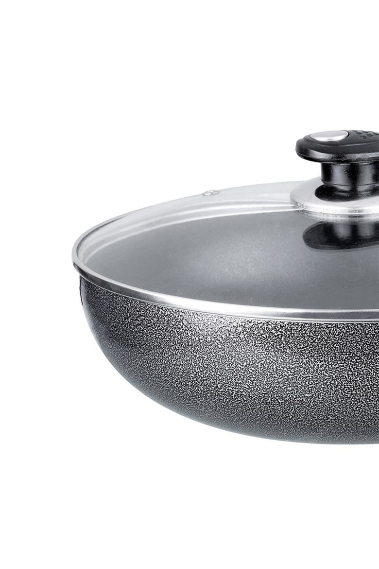 Wok W/ Lid Aluminum Non-Stick 10, Alternate, color, Black