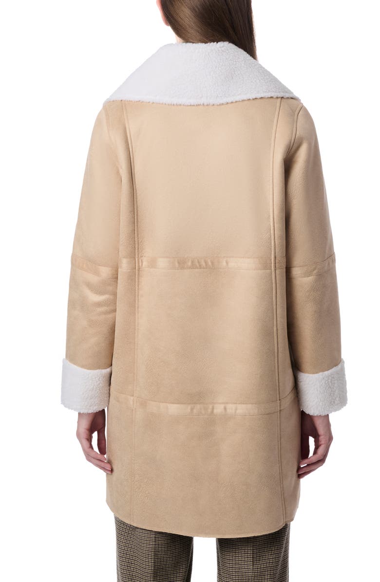 Bernardo Faux Leather & Faux Fur Reversible Coat, Alternate, color, Tan/ Cream