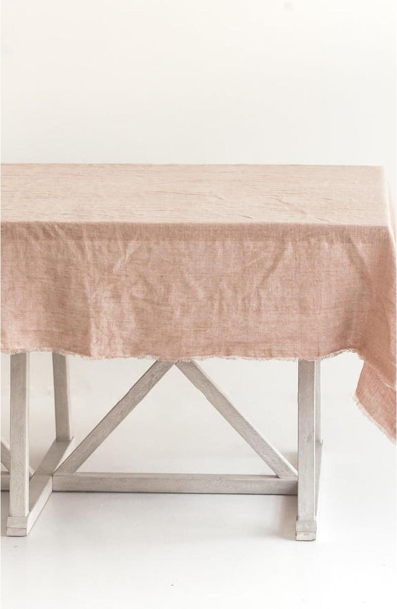 Creative Women Stone Washed Linen Tablecloth, Alternate, color, Blush