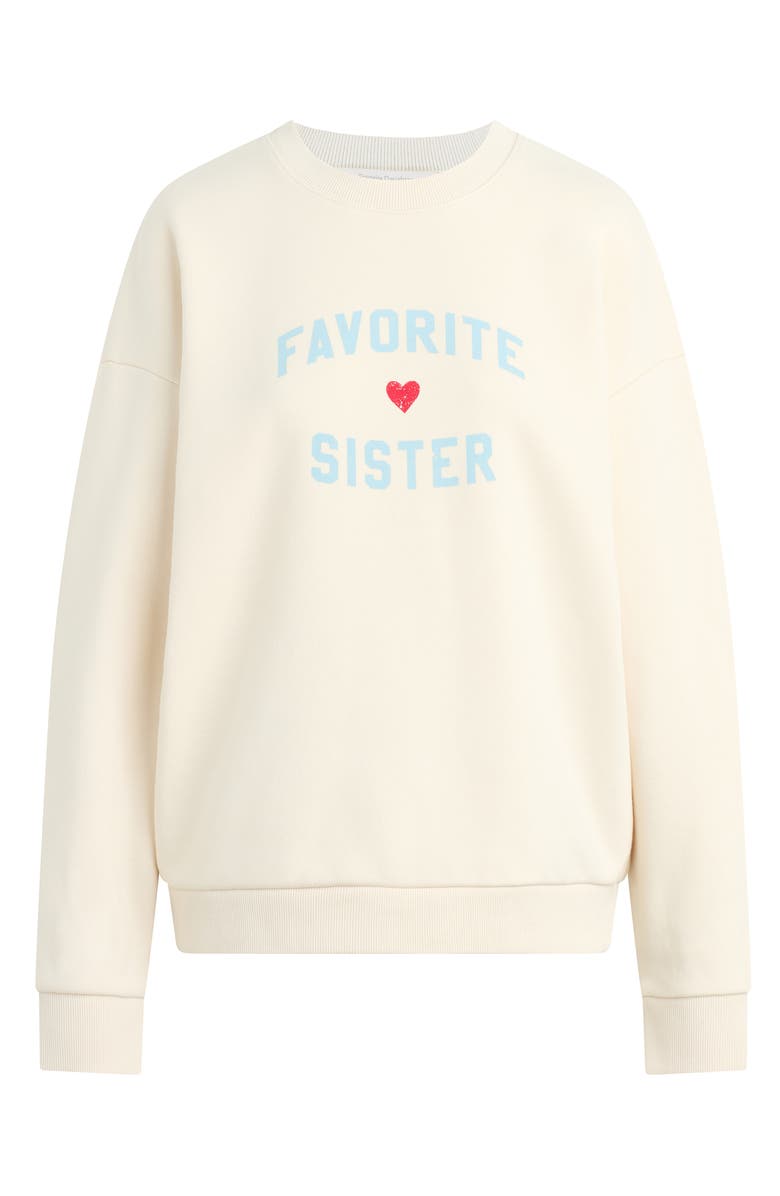 Favorite Daughter Favorite Sister Graphic Sweatshirt, Alternate, color, Gardenia W/ Baby Blue