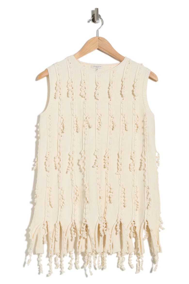 Fringe Trim Tank, Alternate, color, CREME