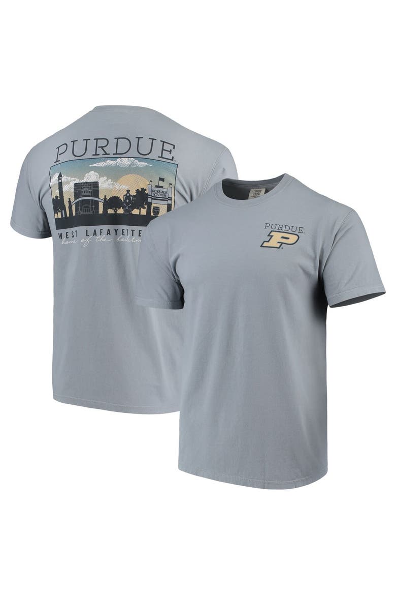 Men's Gray Purdue Boilermakers Team Comfort Colors Campus Scenery T-Shirt, Main, color, Gray