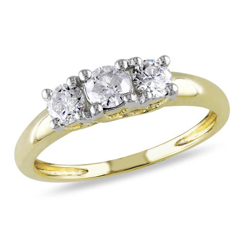 1/2 CTTW Diamond 3-Stone Ring 14k Gold