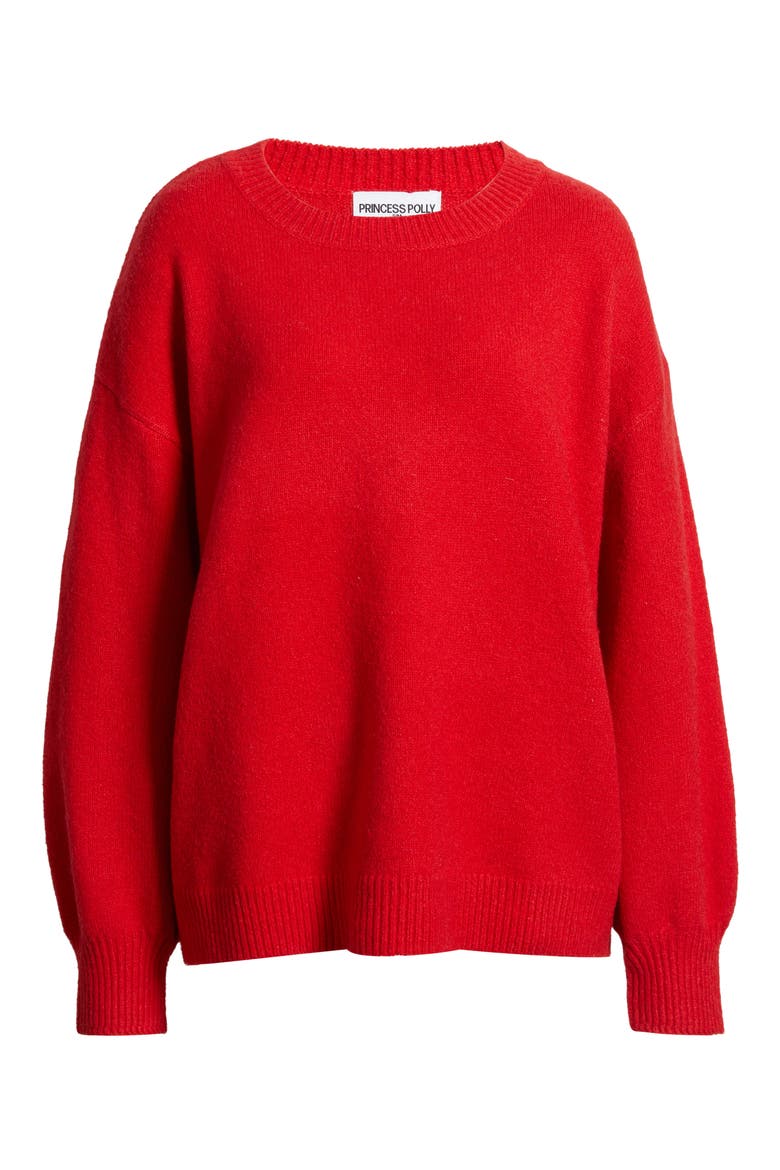Ryanna Crewneck Sweater, Alternate, color, RED