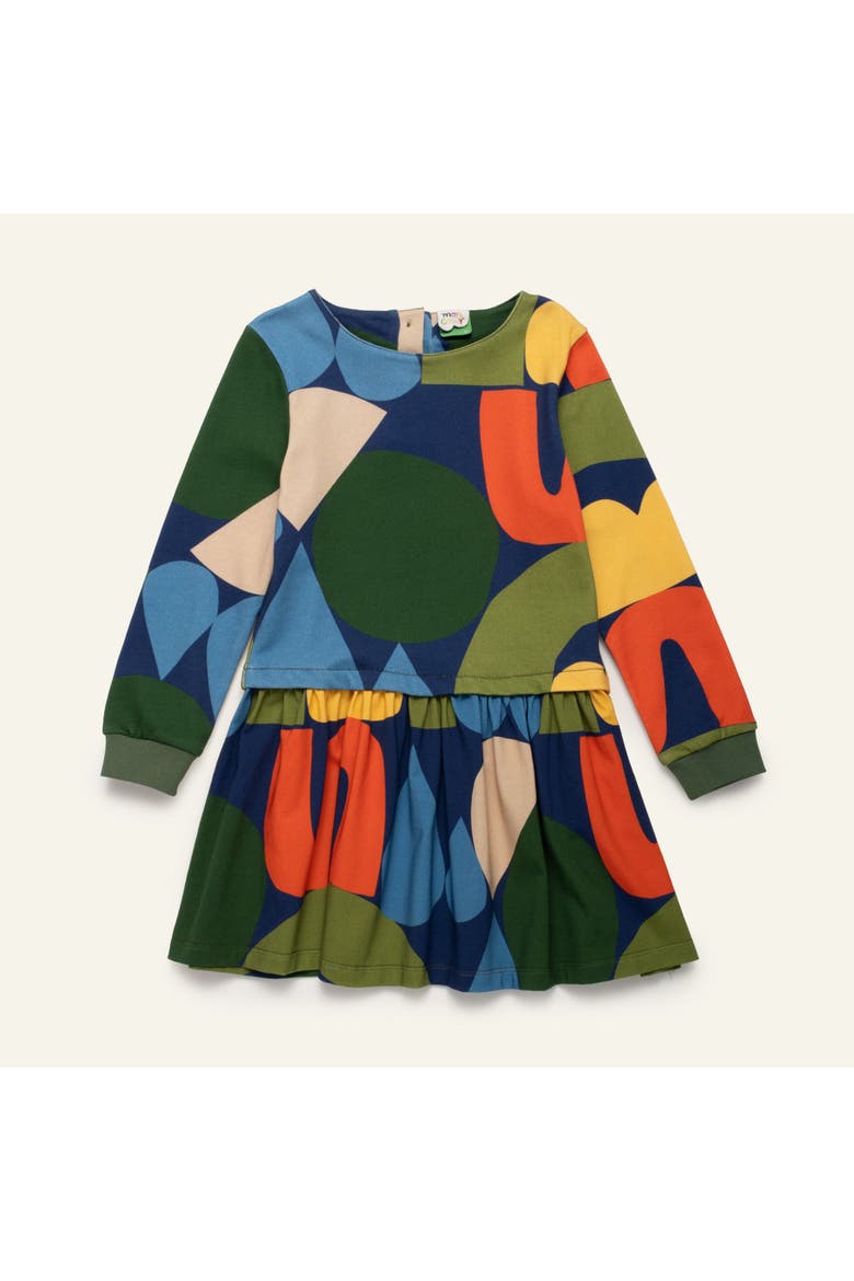 Fall Shapes Dress, Main, color, Beacone Blue/Multi