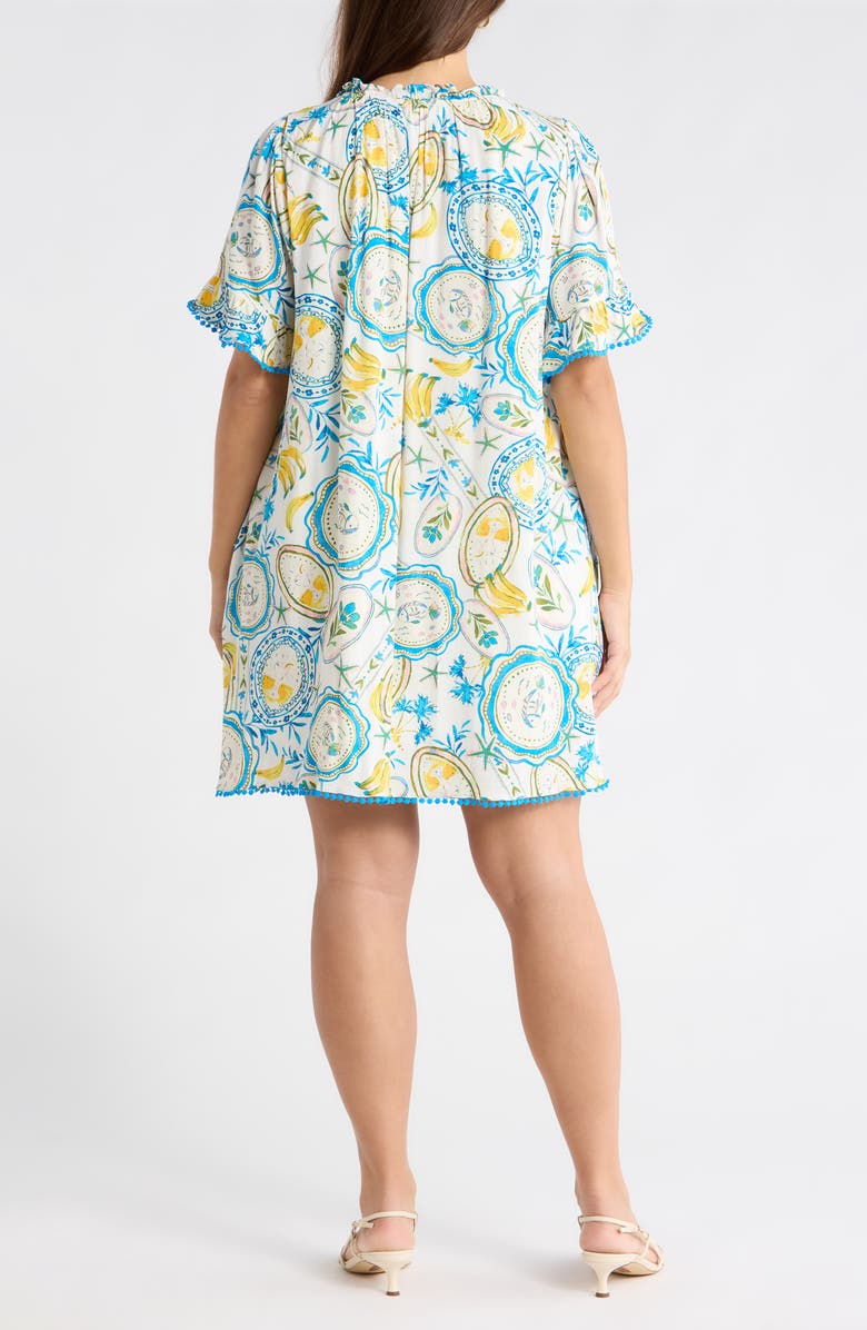 SUGARLIPS Harvest Island Darcie Shift Dress, Alternate, color, White Blue Yellow