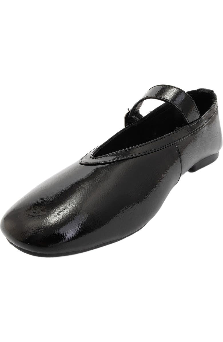 Forever & Always Shoes Matilda Leather Mary Jane Flats, Alternate, color, Black Patent Leather