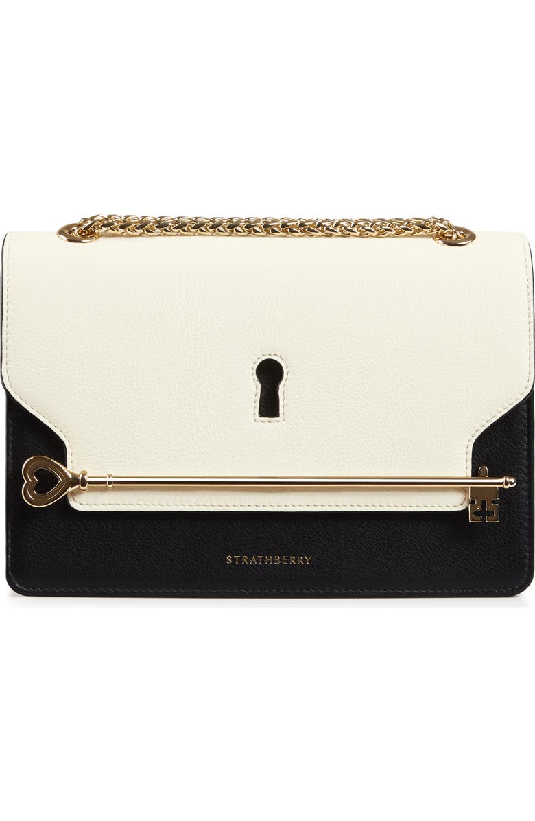 Strathberry East/West Keyhole Leather Crossbody Bag, Main, color,