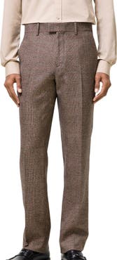 Burberry Check Wool Linen Blend Sloane Tailored Trousers