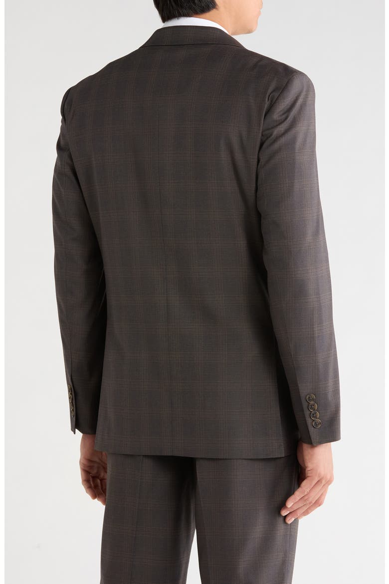 Trim Fit Twill Sport Coat, Alternate, color, BROWN CHECK