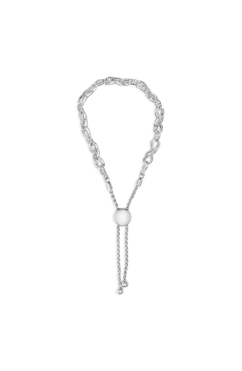 Haus of Brilliance Silver 1/2 Cttw Diamond Infinity Link Bolo Bracelet, Alternate, color, White