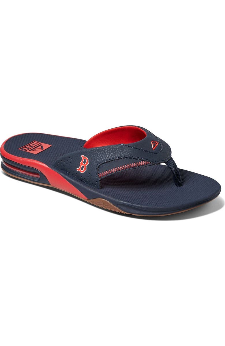 Reef Men's REEF Boston Red Sox Fanning Bottle Opener Sandals, Main, color,