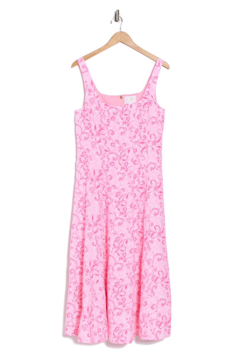 Lilly Pulitzer<sup>®</sup> Calina Floral Cotton Jersey Fit & Flare Dress, Alternate, color, Conch Shell Pink Garden