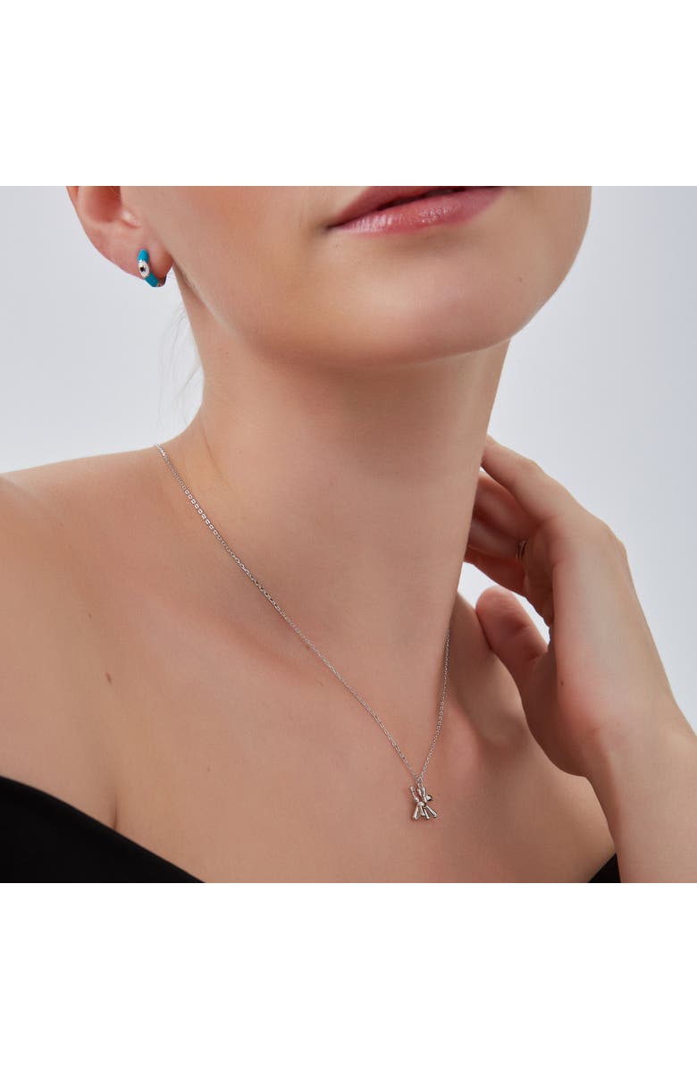 Spero London Balloon Dog Poodle Necklace In Sterling Silver, Alternate, color, Silver