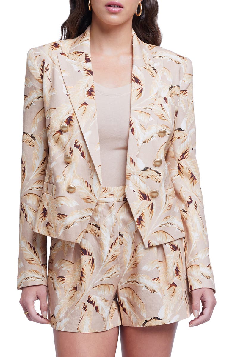 L'AGENCE Brooke Double Breasted Crop Blazer, Main, color,